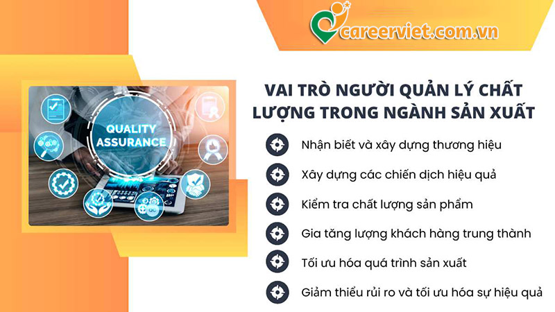 Trong sản xuất, vai trò QA Manager là gì?